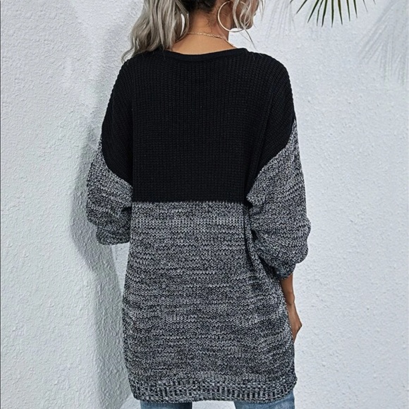Shein Color Block Drop Shoulder Longline Sweater - Picture 2 of 7